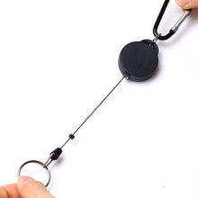 Load image into Gallery viewer, Retractable Keychain Badge Reel Holder Clips Easy-To-Pull Buckle Rope Elastic Keychain for Keychain for Camping Outdoor Key Ring