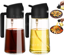 Load image into Gallery viewer, 1-2PCS 2in1 Olive Oil Dispenser Bottle 500ml Plastic Oil Sprayer Cooking Oil Spray Tank BBQ Baking Picnic Kitchen Tools for Home