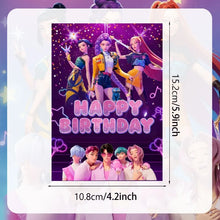 Load image into Gallery viewer, 12pcs KPop Demon Hunters Party Invitation Card Anime Kids Birthday Greeting Card Single-Page Invitation Card Party Decoration