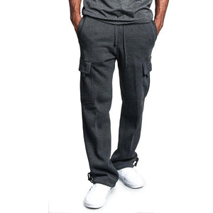 Men's Sweatpants Joggers - Straight Fit, Loose, Drawstring, Multi-Pocket for Sports & Streetwear