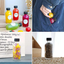 Load image into Gallery viewer, 2oz Mini Clear Glass Bottles with Lids Small Juice Shot Jars