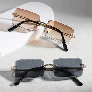 Chic UV400 Frameless Sunglasses for Icy Summer Days