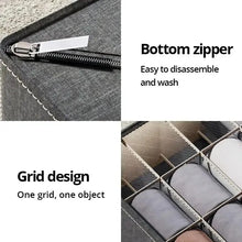Load image into Gallery viewer, 6-20 cell Underwear Storage Box Dark Grey Socks Bra organizer Drawer Division Multifunctional Household Wardrobe Classification