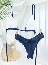 Load image into Gallery viewer, Sexy Folds Bikini Set Solid Micro Bikinis Women Swimsuit Female Triangle Swimwear Beach Wear Bathing Suit