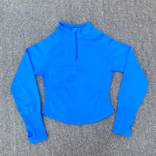 Load image into Gallery viewer, Yoga Jacket With Half Zip Shirt Women Long Sleeve Sport Tops Seamless Running Workout Coat Fitness Clothing Activewear