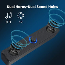 Load image into Gallery viewer, PC Soundbar – Wired &amp; Wireless Bluetooth USB Powered Speaker for TV, PC, Laptop, Gaming