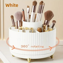 Load image into Gallery viewer, 360° Rotating 5 Slot Makeup Brushes Holder Organizer Multi-Functional Desk Storage Cosmetics Storage for Vanity Desktop Bathroom