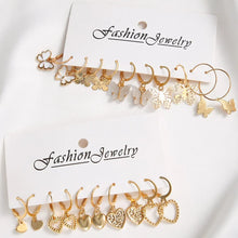 Load image into Gallery viewer, 10pcs Butterfly Earrings Set! Gold Tone Summer Jewelry