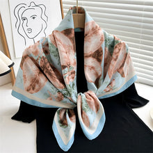 Load image into Gallery viewer, 90*90Cm Square Scarf Twill Silk Feeling Women Head Shawls and Wraps Luxury Hair Tree Print Neck Scarves Hijab Bandana Pashmina