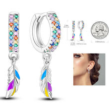 Load image into Gallery viewer, 925 Silver Hoop Earrings  For Woman Pendientes Zircon Heart Shape Star Eardrop Original Earring Fashion Jewelry
