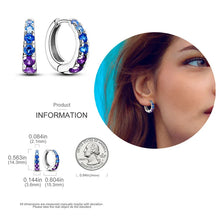 Load image into Gallery viewer, 925 Silver Hoop Earrings  For Woman Pendientes Zircon Heart Shape Star Eardrop Original Earring Fashion Jewelry