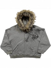 Load image into Gallery viewer, Autumn/Winter Y2k Women Aesthetic Harajuku Faux Fur Collar Hoodies Clothes Graphic Hip Hop Punk Gothic Zip Up Hoodies 2025 new