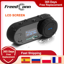 Load image into Gallery viewer, FreedConn Bluetooth Motorcycle Intercom Helmet Headset Wireless Motorbike Head Interphone LCD Screen FM Earphone