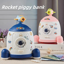 Load image into Gallery viewer, Rocket Piggy Bank!  Astronaut Savings, Fun Stickers