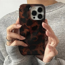 Load image into Gallery viewer, Retro Amber Texture Laser Phone Case For iPhone 17 16 Pro Max 15 14 13 12 11 XS XR 7 8 Plus 16E Stylish Leopard Print Soft Cover