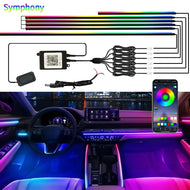 6/10/18 in 1 Symphony RGB Neon Light Car Ambient Light Interior Acrylic LED Strip Decoration Atmosphere Lamp by APP Control