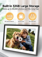Load image into Gallery viewer, Christmas Gift Frameo 10.1 Inch WiFi Digital Picture Frame，1280 * 800IPS HD Cloud Smart Digital Photo Frame,32GB Storage,