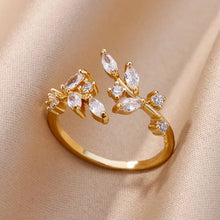 Load image into Gallery viewer, Stainless Steel Zircon Geometric Rings For Women Luxury Evil Eye Gold Color Adjustable Trendy Wedding Aesthetic Jewerly Gift