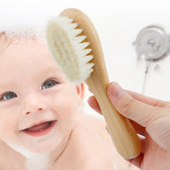 1/2 Pieces of Baby Natural Wool Wood Brush Comb Set Newborn Comb Head Massager Shower Brush Comb Baby Shower Gift