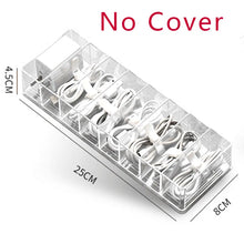 Load image into Gallery viewer, The transparent plastic Data Cable Storage Box household cable MobilePhone Charger Charging Cable Finishing Box Divided Grid Box