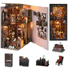 Load image into Gallery viewer, Book Nook Kit Dark Family DIY Wooden Puzzle Gothic style Halloween Bookshelf Dollhouse Model Bookend Building Home Decoration