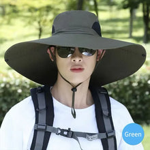 Load image into Gallery viewer, 15cm Brim Polyester Sun Hat UV Protection Breathable Mesh Cap Foldable Outdoor Hat