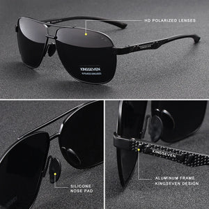 KINGSEVEN Polarized Sunglasses: Vintage Aluminum Mirror Lens Eyewear