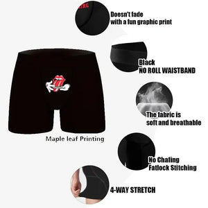 Men's Sports Boxers Underwear Breathable Red Lip Print Fashion Fitness Casual M L XL
