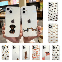 Load image into Gallery viewer, Dachshund Silhouette Dog Phone Case For iPhone 16 15 14 13 12 11 Pro Max XS X XR 7 8 SE Back Cover Clear Funda