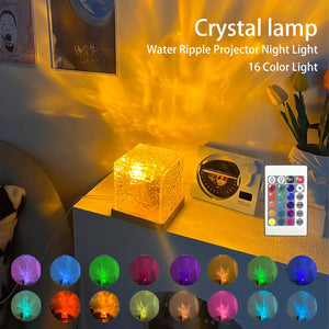 Dynamic Water Ripple Projector Night Light: 16 Colors for Living and Bedroom
