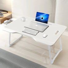 Load image into Gallery viewer, Folding Laptop Bed Desk With Cup Holder Multifunctional Dormitory Bedroom Bed Desk With Drawer Portable Desk