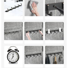 Load image into Gallery viewer, Household Wall Coat Rack Black Hooks For Hangging Clothes Towel Hanger Bathroom Robe Hook Heavy Duty Kitchen Accessories