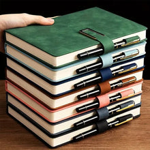 Load image into Gallery viewer, Vintage A5 leather notebook with personalized soft cover - perfect for business meetings and college life