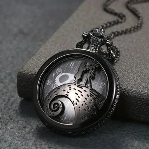 Skeleton Quartz Pocket Watch Vintage Pendant Chain Necklace Fashion Timepiece