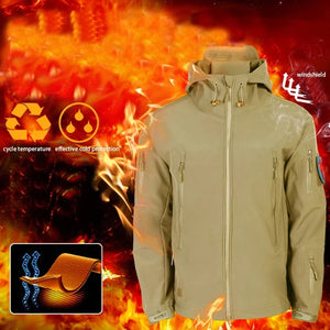 Men's Winter Fleece Jacket Tactical Waterproof Outdoor Hiking Fishing Hunting Coats M-5XL