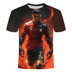 New Ronaldo Venom Graphic T-Shirt Men Women Crew Neck Summer Streetwear Top