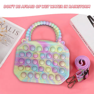 Silicone Push Bubble Crossbody Bag Fidget Toy Stress Relief Handbag Purse