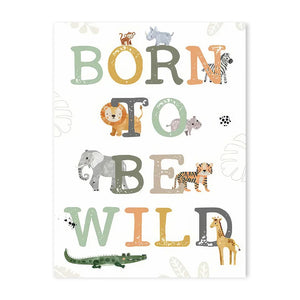 Customized Baby Name Poster Jungle Animals Lion Zebra Elephant Canvas Painting Kis Bedroom Wall Art Print Pictures Nursery Decor