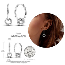 Load image into Gallery viewer, 925 Silver Hoop Earrings  For Woman Pendientes Zircon Heart Shape Star Eardrop Original Earring Fashion Jewelry