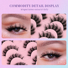 Load image into Gallery viewer, 10 Pairs Natural False Eyelashes 3D Manga Y2K Winged Cat Eye Extension