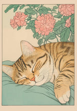Load image into Gallery viewer, Japanese Tabby Cat in Bathtub Poster Prints Canvas Painting Retro Aesthetic Wall Art Picture Japandi Bathroom Toilet Home Decor