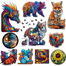 Load image into Gallery viewer, Wooden Puzzle for Adults, Cat Wooden Jigsaw Puzzles for Adults, Unique Animal Shape Wood Cut Puzzles for Family Friend