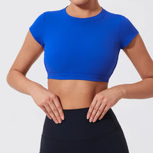 Load image into Gallery viewer, Hearuisavy Sports Shirts Workout Tops Fitness Activewear Female Quick-Dry Yoga Clothes Sport Crop Tops Backless Gym Top Women