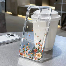Load image into Gallery viewer, Flower Phone Case For iPhone 16 13 15 11 12 14 17 Pro Max Air 16E XS XR 7 8 SE Shockproof Transparent Cover Silicone Soft Fundas