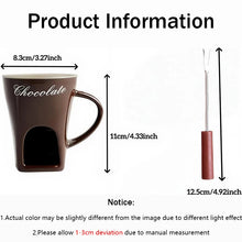 Load image into Gallery viewer, 130ml Chocolate Fondue Cup European Candle Cup Ceramic Mug Heating Food Cheese Creative Coffee Mug With Fork Christmas Party