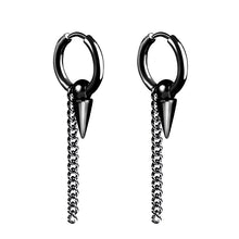 Load image into Gallery viewer, 1 Pairs Punk Stainless Steel Stud Earrings Black Earrings Set For Men Women Vintage Hip Hop Piercing Ear Jewelry
