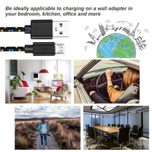 Load image into Gallery viewer, 2.4A Micro USB Cable 0.5m/1m/2m/3m Data Sync USB Charge Cable For Samsung Huawei Xiaomi Android Nylon Braided Microusb Data Cord