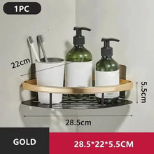 Load image into Gallery viewer, Bathroom Shelf No Drill Wall Mounted Shampoo Bottle Shower Corner Rack Toilet Storage Rack Aluminum Bathroom Kitchen Accessories