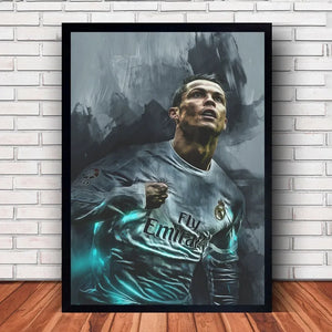 CR7 Cristiano Ronaldo Canvas Art – Portugal Football Star Motivational Quote Decor