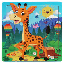 Load image into Gallery viewer, New 20-Piece Wooden 3D Puzzle – Cartoon Animals &amp; Vehicles Montessori Toy for Kids 1-3 Years